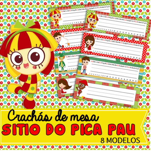 Crachás de Mesa Sitio do pica pau| Crachás de Mesa Educação Infantil Educação Infantil