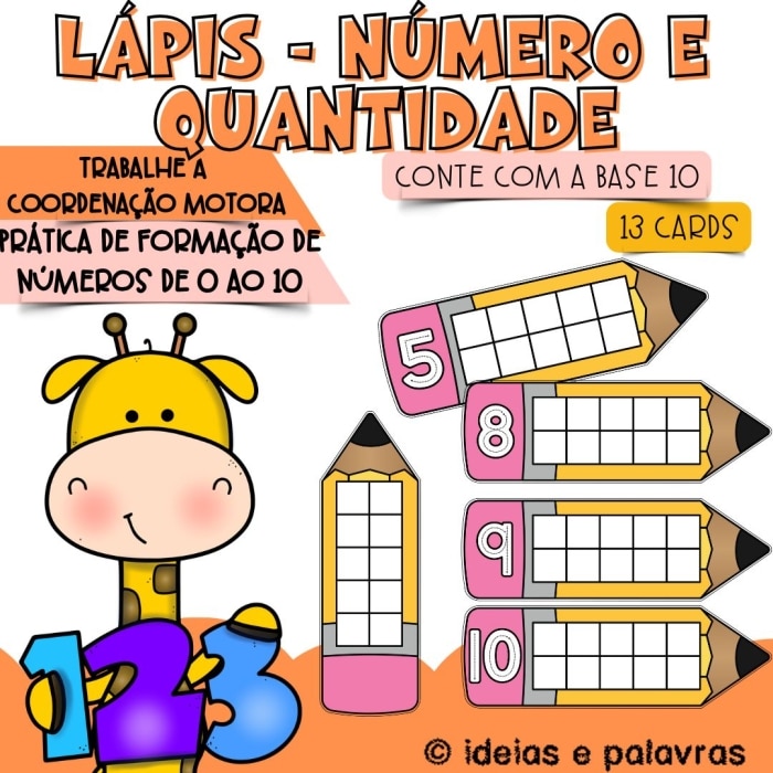 Lápis Numero e Quantidade Base 10