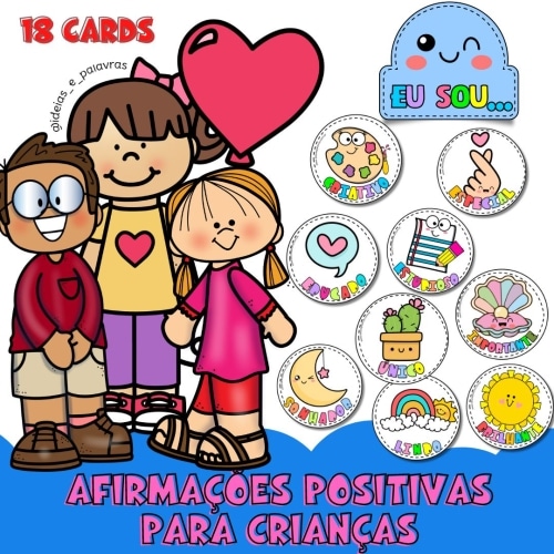 cards de afirmações positivas para crianças