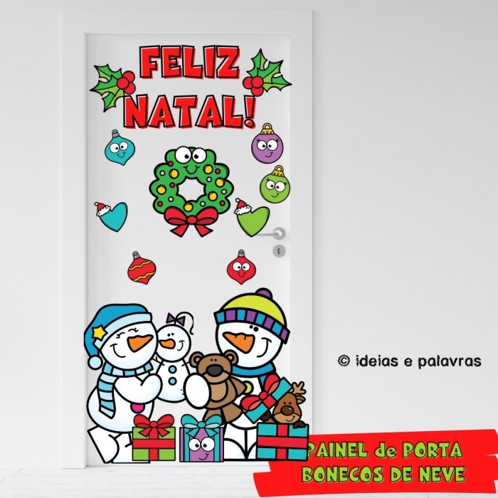 KIT PAINEL PARA PORTA : BONECOS DE NEVE